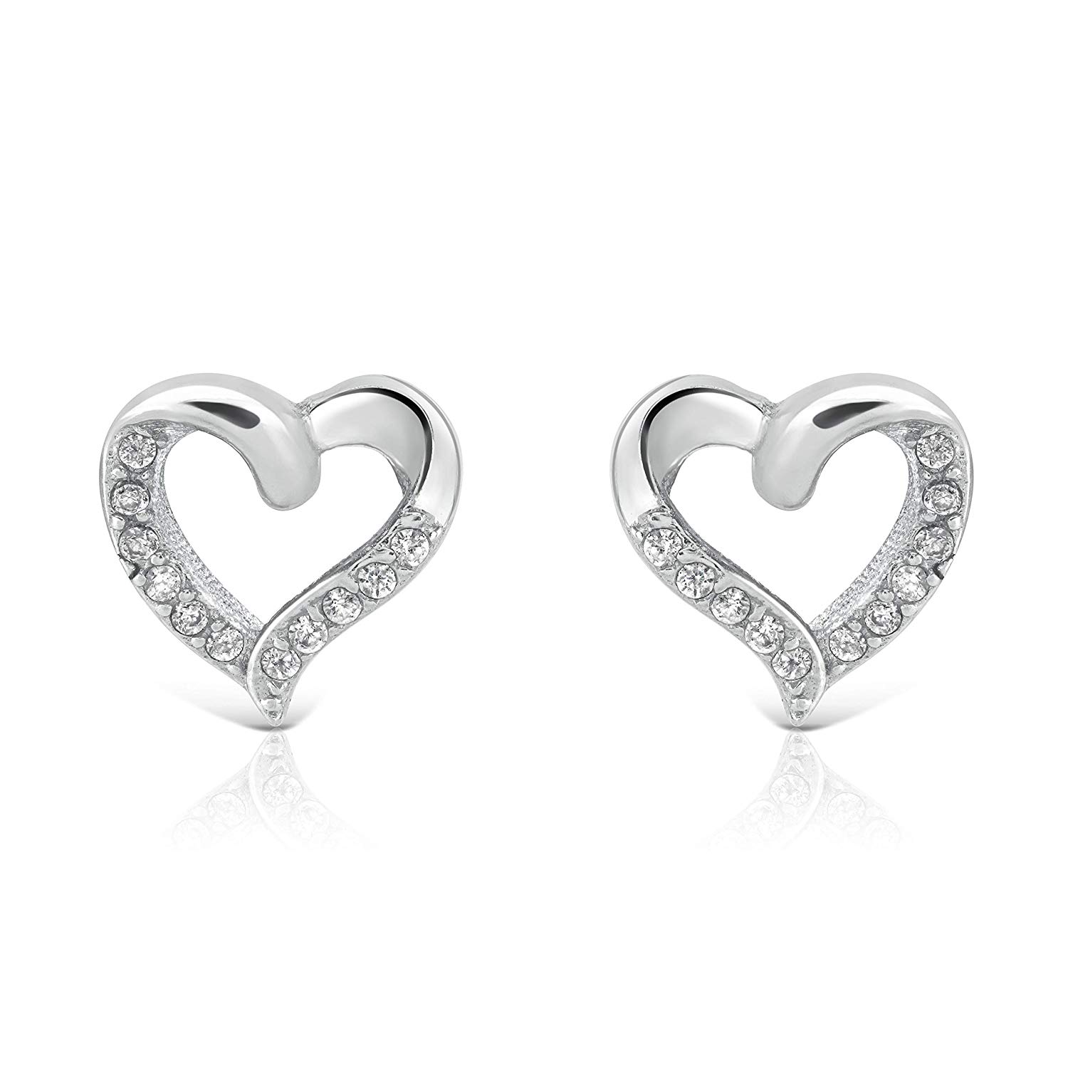 925 Solid Sterling Silver CZ Encrusted Heart – Isabella Silver